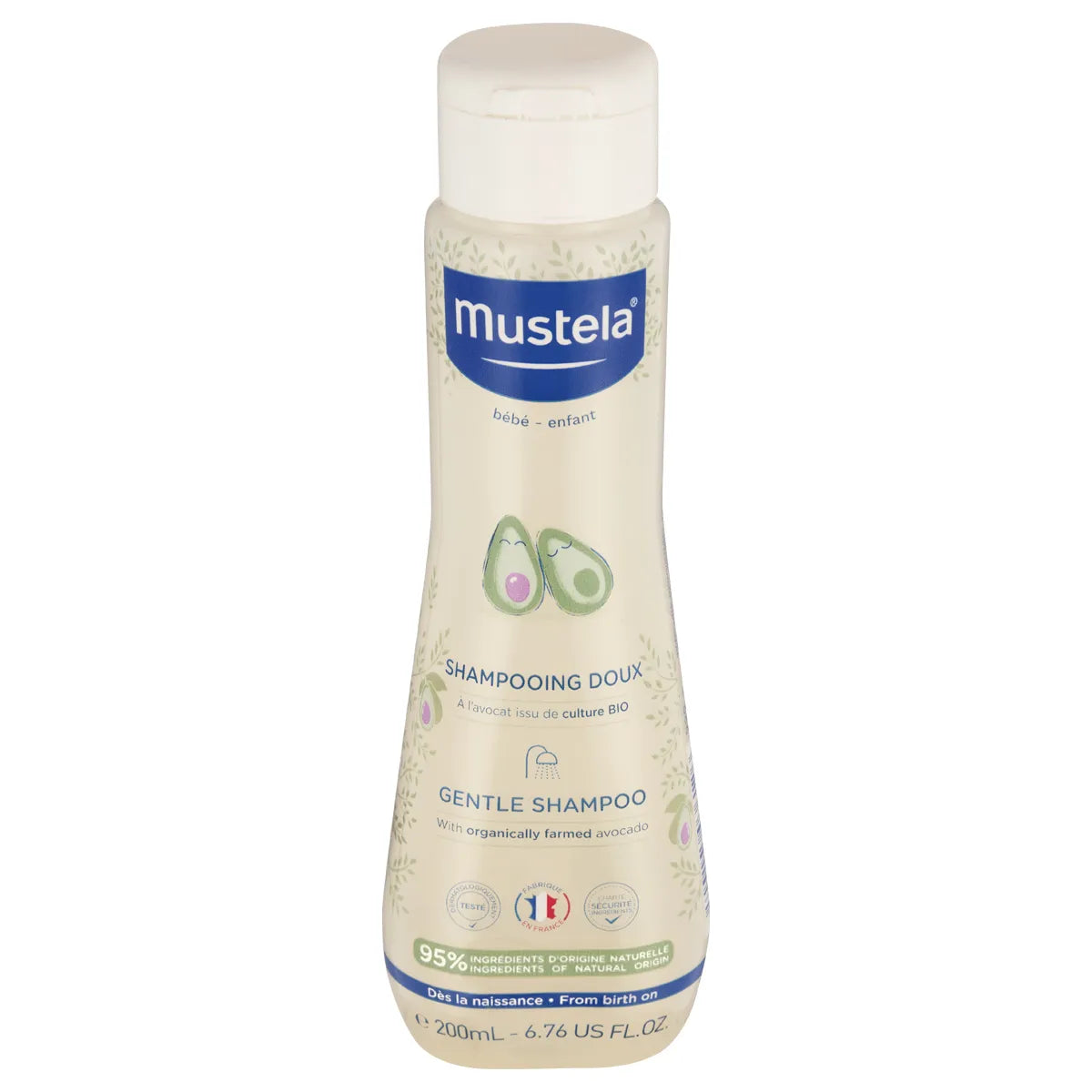 Mustela Gentle Shampoo 200ml – Shampo e Butë me Avokado Organike për Bebe dhe Fëmijë