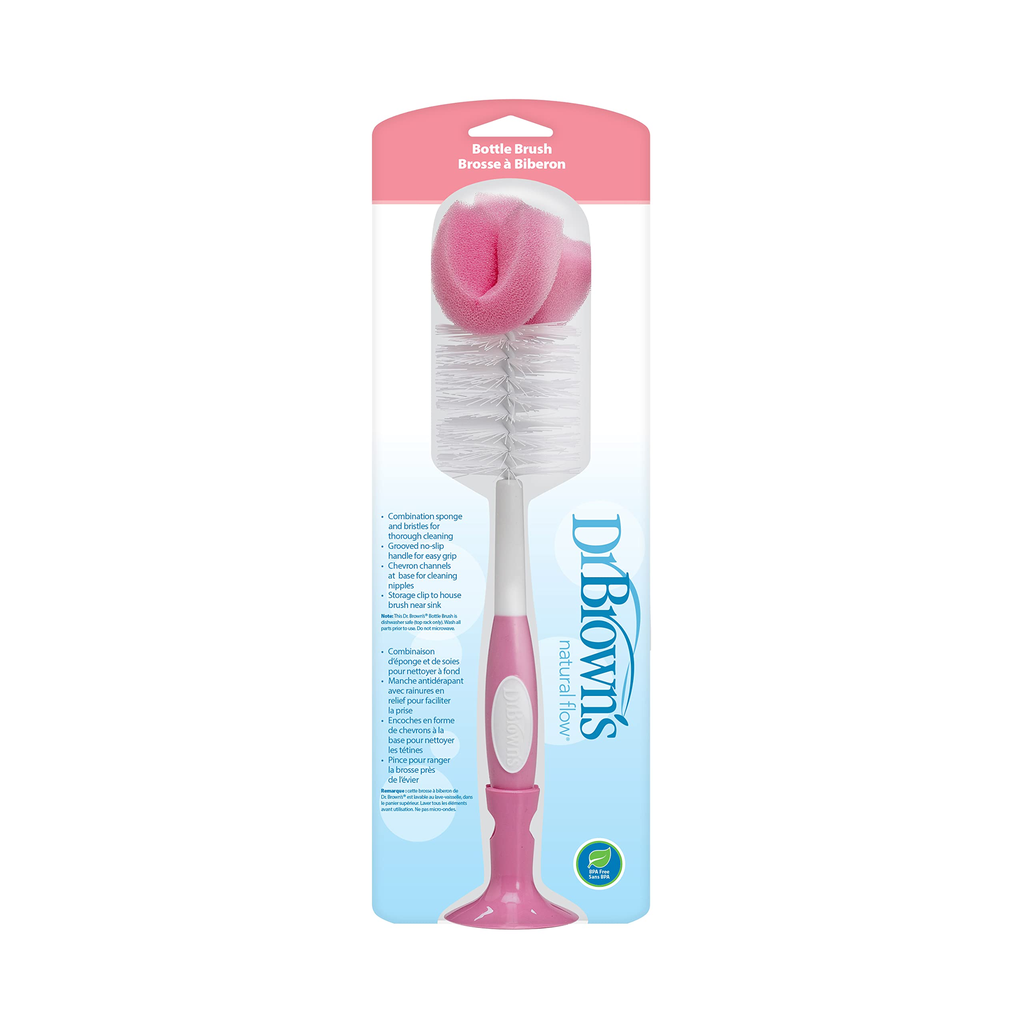 Dr Brown's Furca per pastrimin e biberonave, ngjyre Roze