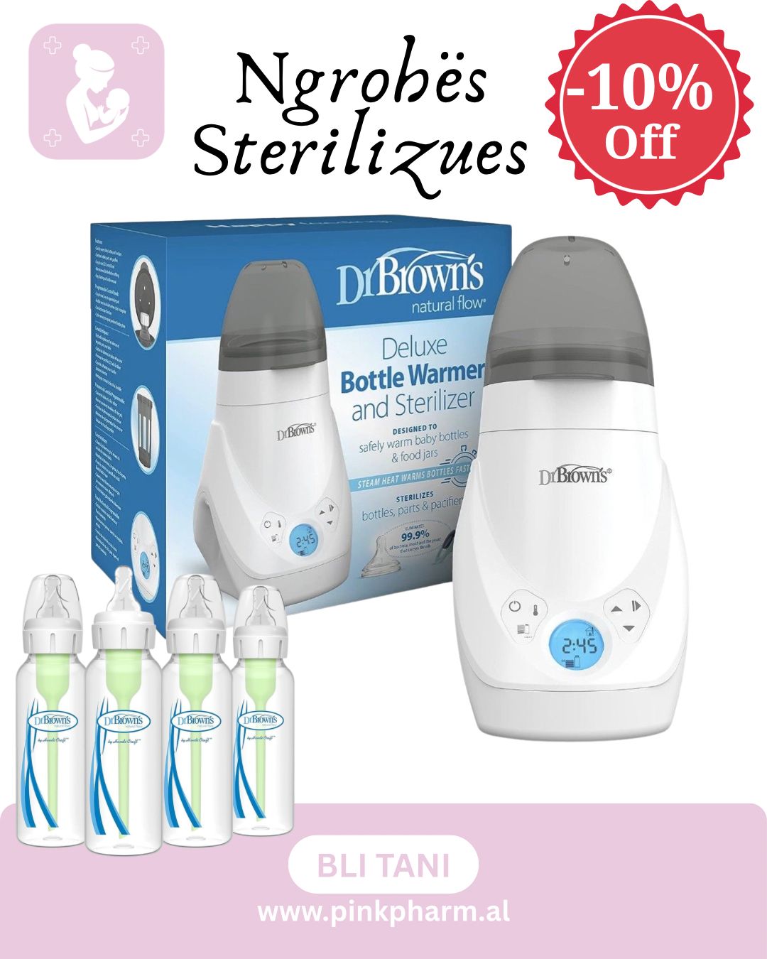 Dr. Brown'sNgrohes dhe Sterilizues (dy ne nje)