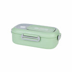 Enë drejtkëndëshe ushqimi inox "We Care", 800 ml (me lugë/pirun 2‑në‑1)