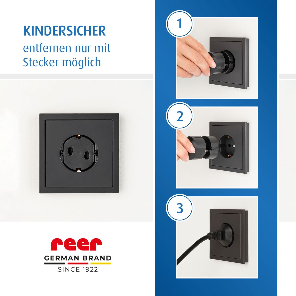 Socket covers, 5 pieces, black