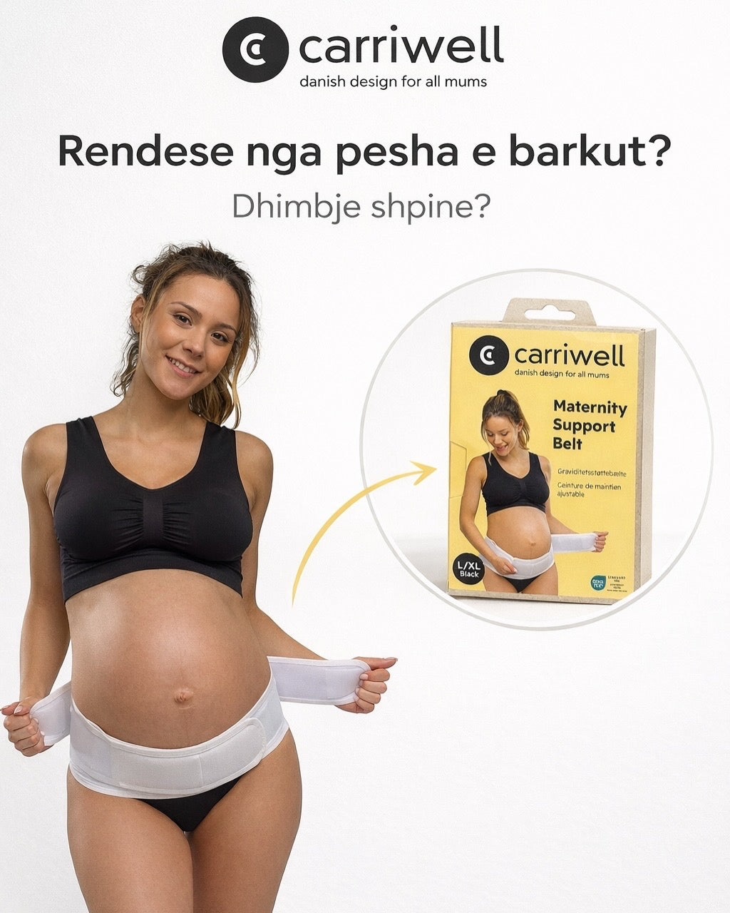 Maternity Support Shorts Recycled – Black (Streçe të shkurtra shtatzënie)