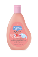 Bebble Shampo dhe xhel me aromë luleshtrydhe për fëmijë 2in1 Strawberry Shampoo & Shower Gel 250ml (1+)
