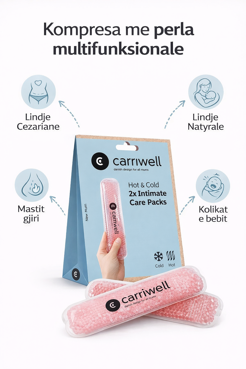 Carriwell Hot & Cold 2x Intimate Care Packs xhel ftohes dhe ngrohes terapia 2 ne 1