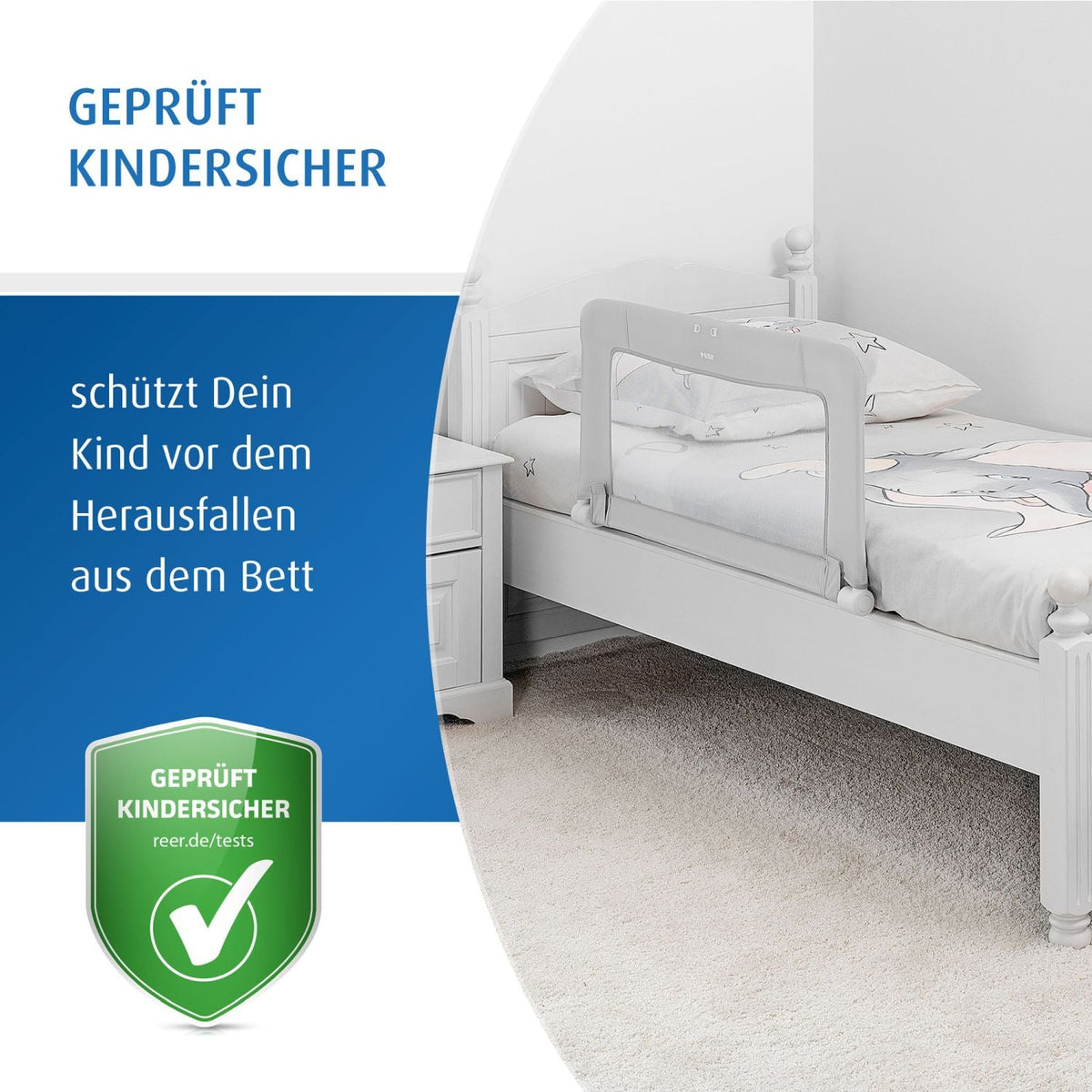 ByMySide bed rail, for beds 180 cm - 210 cm, with fold-down function