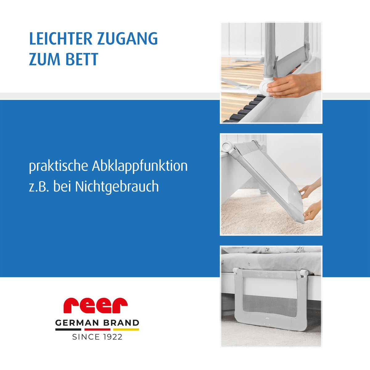 ByMySide bed rail, for beds 180 cm - 210 cm, with fold-down function