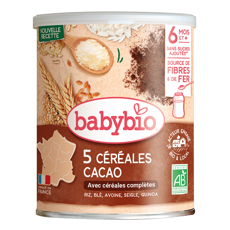 Babybio Cocoa 5 Cereals +6months *220gr