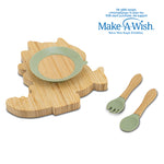 NAVA We Care - Set ushqimi me pjate material bamboo dhe luge+pirun silikoni
