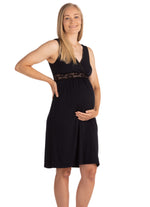 Maternity & Nursing Nightie – Black (Këmishë nate shtatzënie & gjidhënie)
