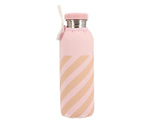 Tutete Steel Bottle with Stripes Pink Cover 750ml