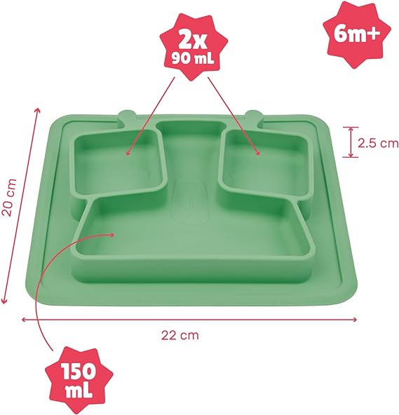 Badabulle -Non-Slip Compartment Plate (Pjatë që nuk rrëshket)