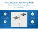 Cabinet lock for double doors, white