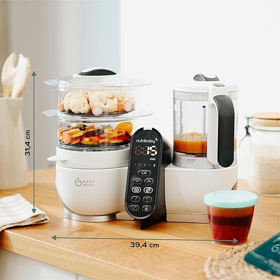 Babymoov- Nutribaby(+) White with 15 Reusable ISY Pouches 150ml