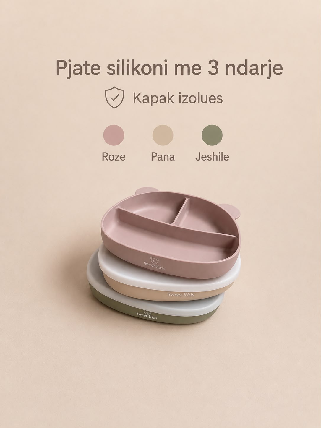 Sweet Kids – Pjate silikoni me ndarje dhe kapak