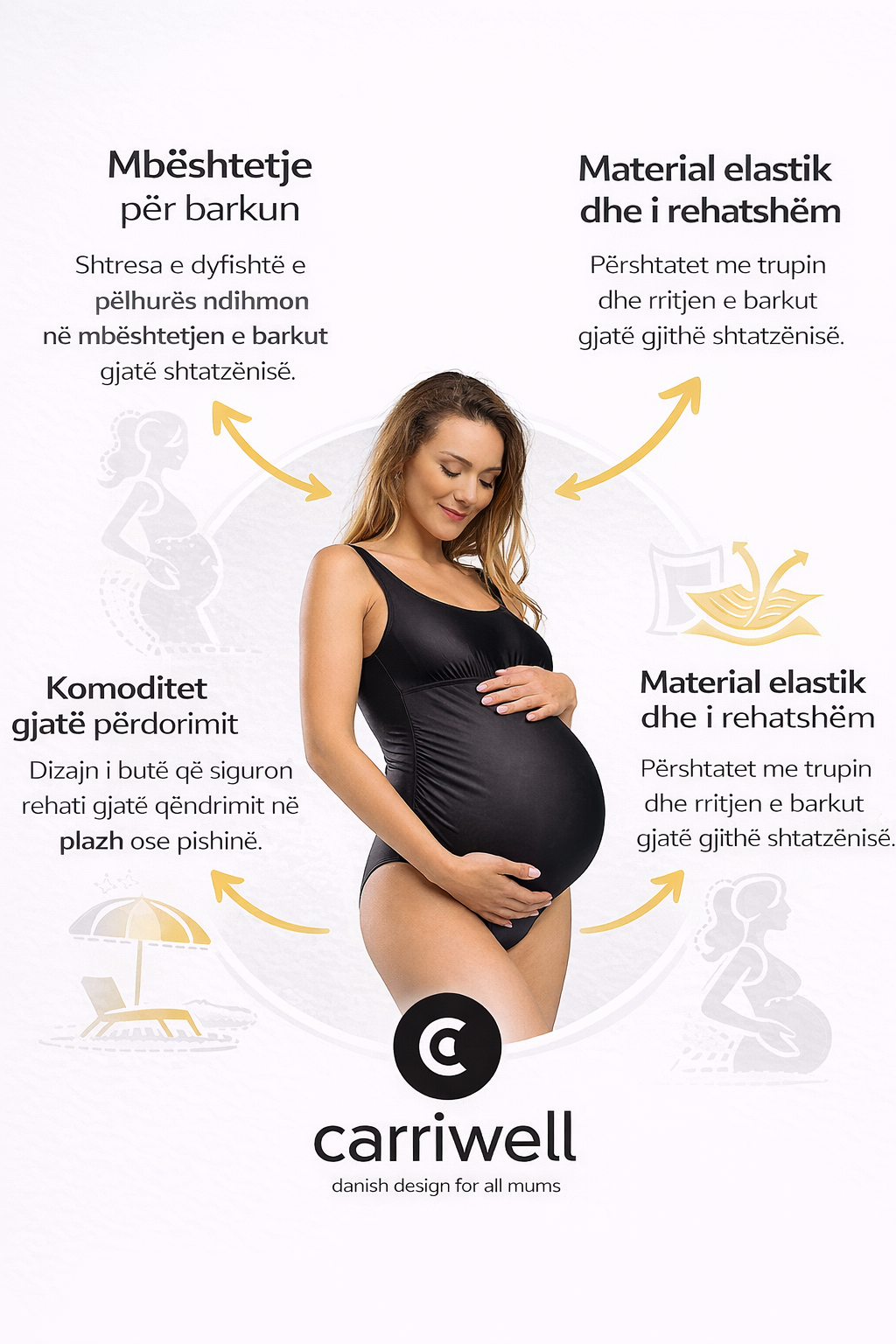 Original Maternity Swimsuit – Black (Rroba banje origjinale shtatzënie)