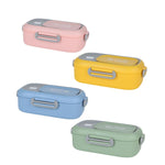 Enë drejtkëndëshe ushqimi inox "We Care", 800 ml (me lugë/pirun 2‑në‑1)