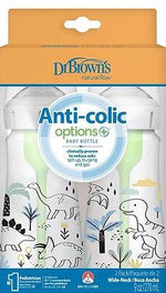 Shishe Anti Colic, me dizajn dinosaur, Options+ 2x270ml, 0m+