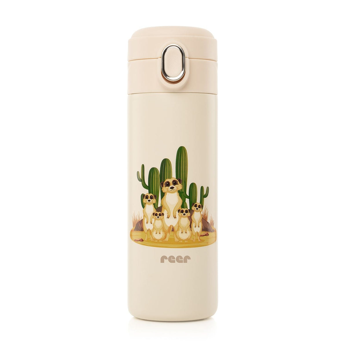 Kids drinking bottle with straw, 350ml, creamwhite