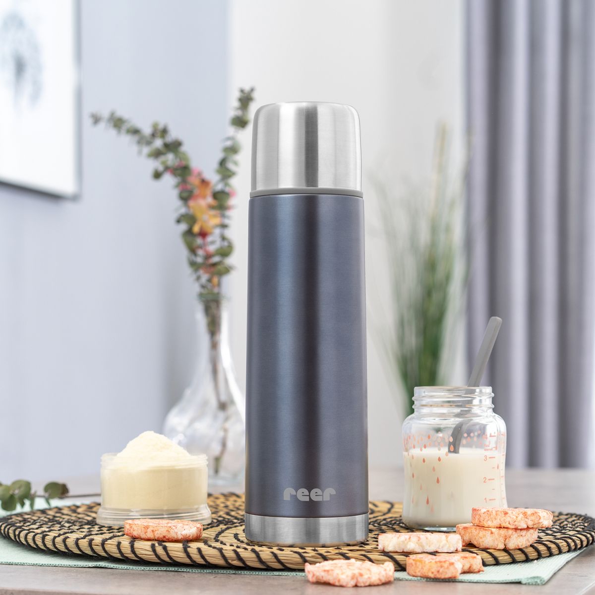ColourCup stainless steel vacuum bottle, 500 ml, grey