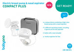 BabyOno – Pompë Gjiri COMPACT PLUS me Aspirator Nazal të Integruar