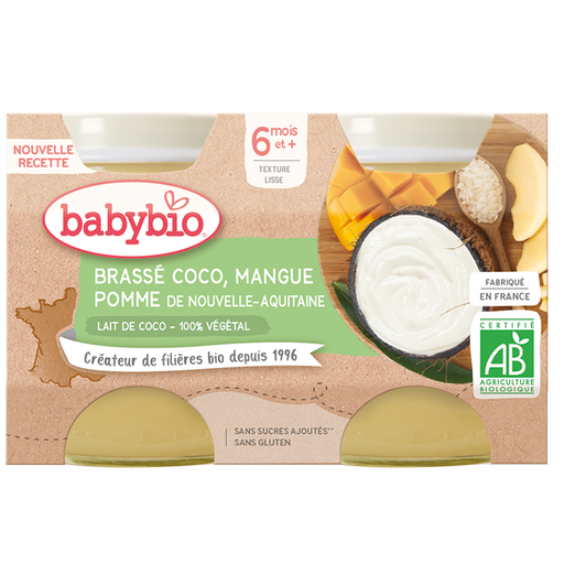 Babybio Brassé Mango & Pineaple Coconut Milk +6months 2x130gr