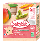 Babybio Kiwi, Mango & Coco Pouch +6months 4x90gr