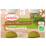Babybio Potato Spinach Jar Organic+4months 2x130gr