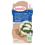 Babybio Potato, Spinach & Goat Cheese +8months 2x200gr