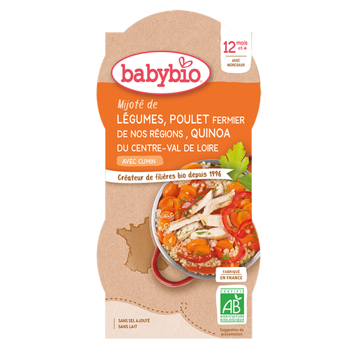 Babybio Vegetables, Chicken & Quinoa +12months 2x200gr