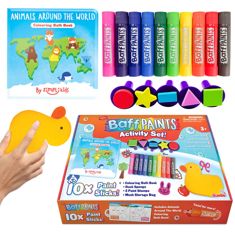 Zimpli -Baff Paints Activity Set & Colouring Book
