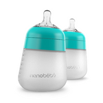 Nanobebe - Silicone Bottles 2 Pack ,270ml - Teal