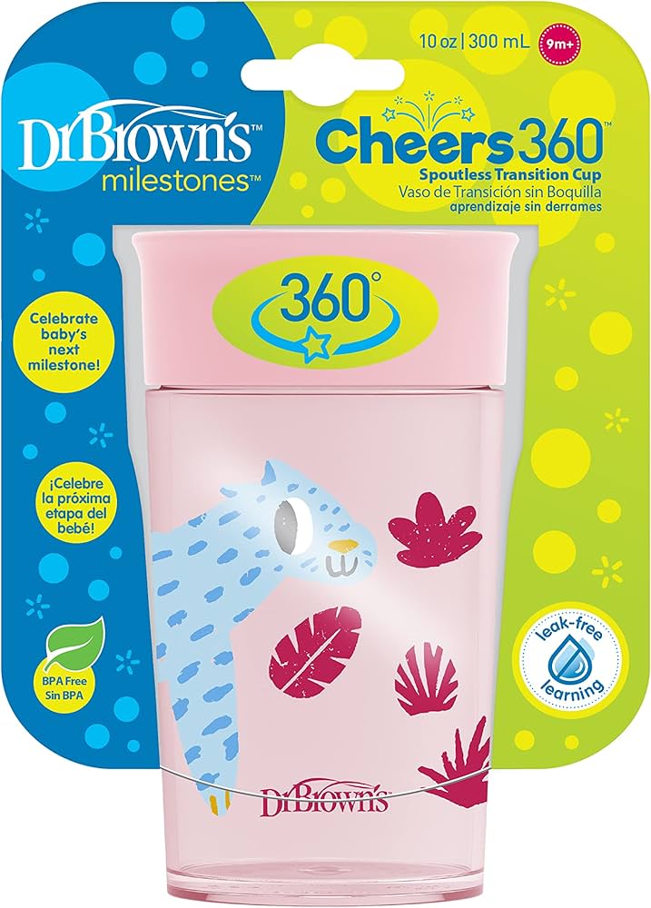 Dr Brown'sGotë e butë 360° rozë, 300 ml, (9m+)