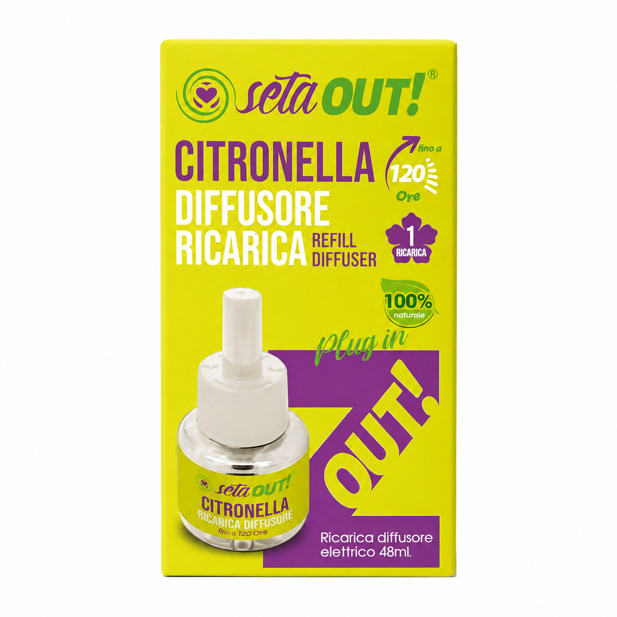 Seta OUT – Rimbushës për aparatin kundër mushkonjave me Citronella, 48 ml