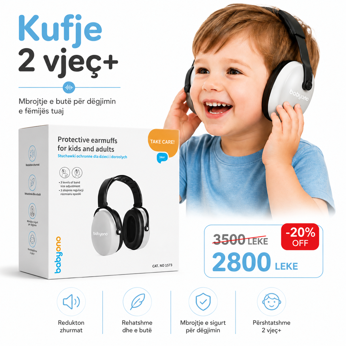 Babyono - Protective earmuffs for kids and adults ( kufje kunder zhurmave per femije )