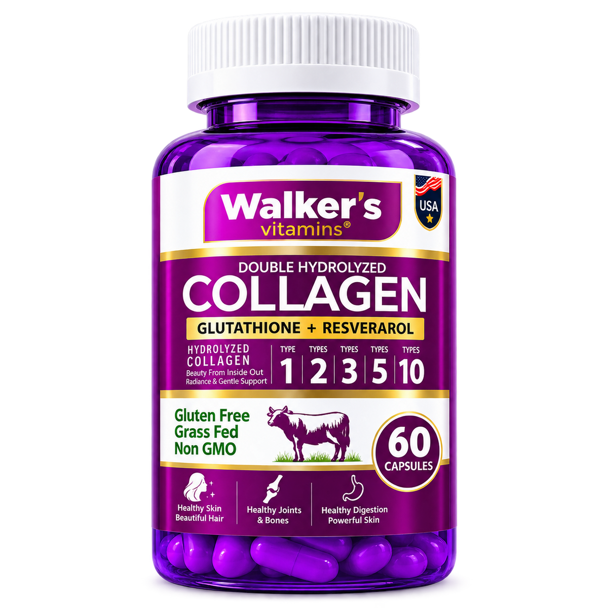 Walker’s - Vitamins Double Hydrolyzed Collagen + Glutathione + Resveratrol