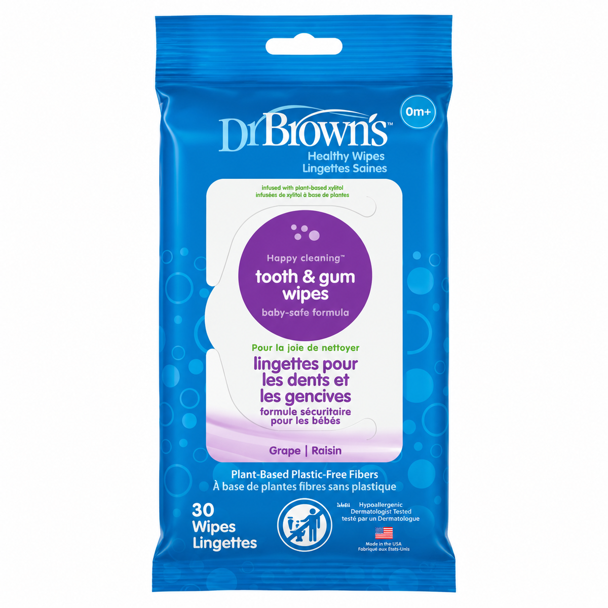 Dr. Brown's tooth & gum wipes 0m+ (peceta te lagura per pastrimin e gjuhes dhe gojes)