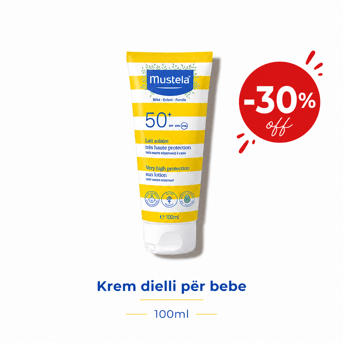 Mustela – Krem mbrojtës ndaj diellit (SPF 50+)