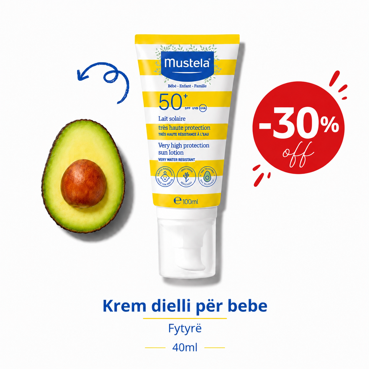 Mustela – Krem mbrojtës ndaj diellit (SPF 50+)