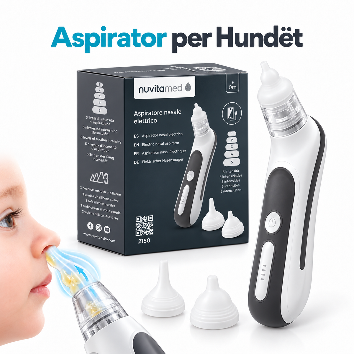 Nuvita Aspirator Nazal Elektrik (bllokim hundesh ) Nuvitamed