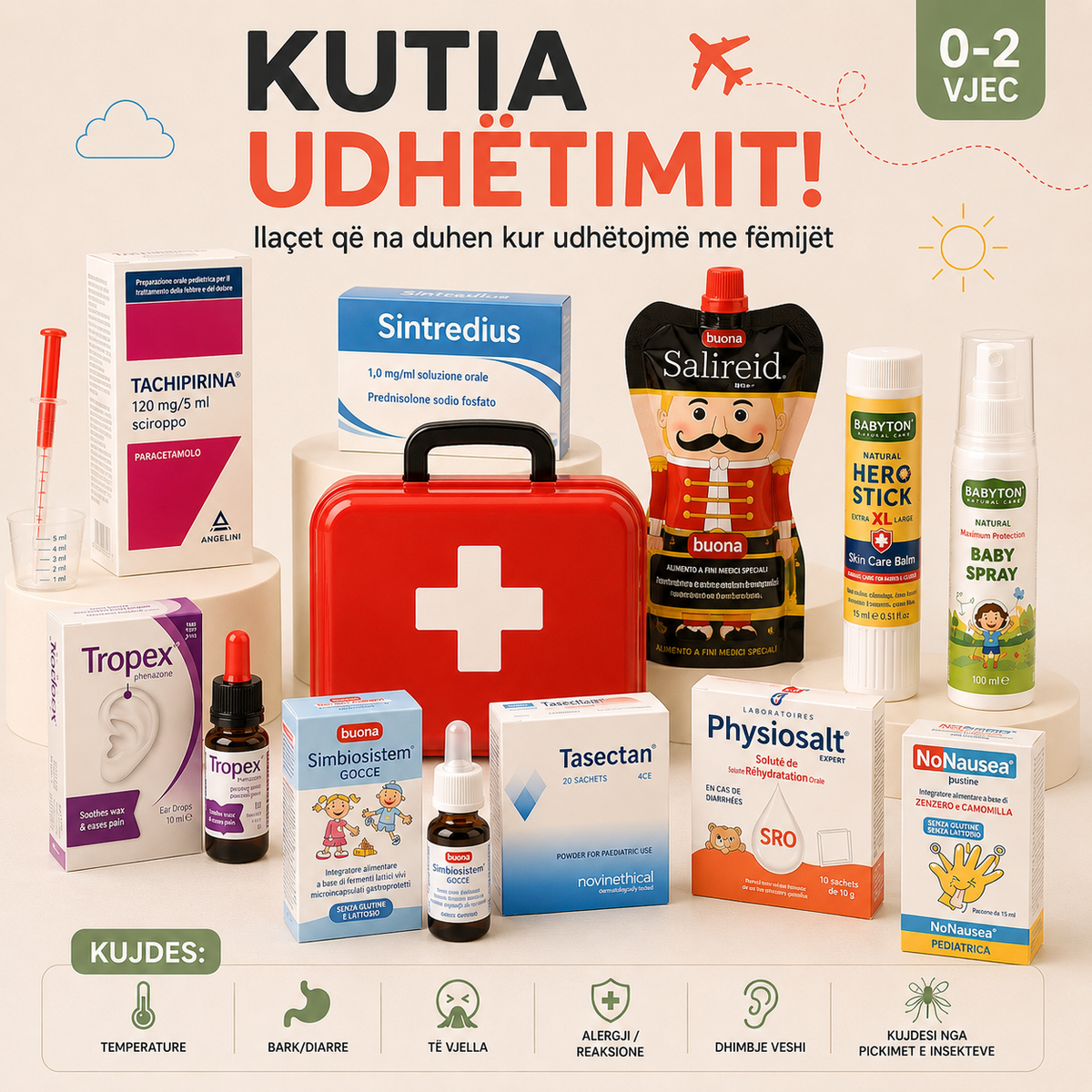 Kutia e udhetimit per 0-2 vjec