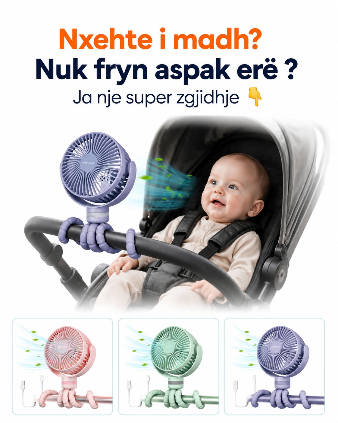 Momcozy - Portable Stroller Fan ( Ventilator Portativ )