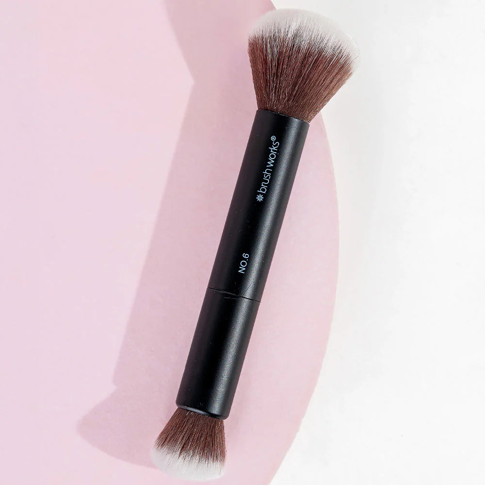 Brushworks - No. 6 Double Ended Powder & Buff Brush