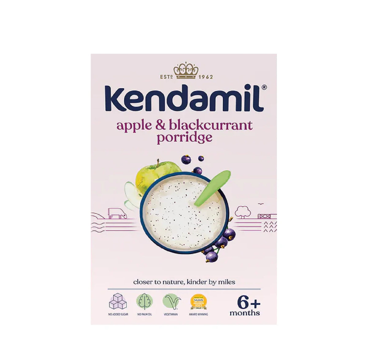 KENDAMILAPPLE AND BLACKCURRANT PORRIDGE150 GR ( 6 muaj+) - me molle dhe rrush pa fara