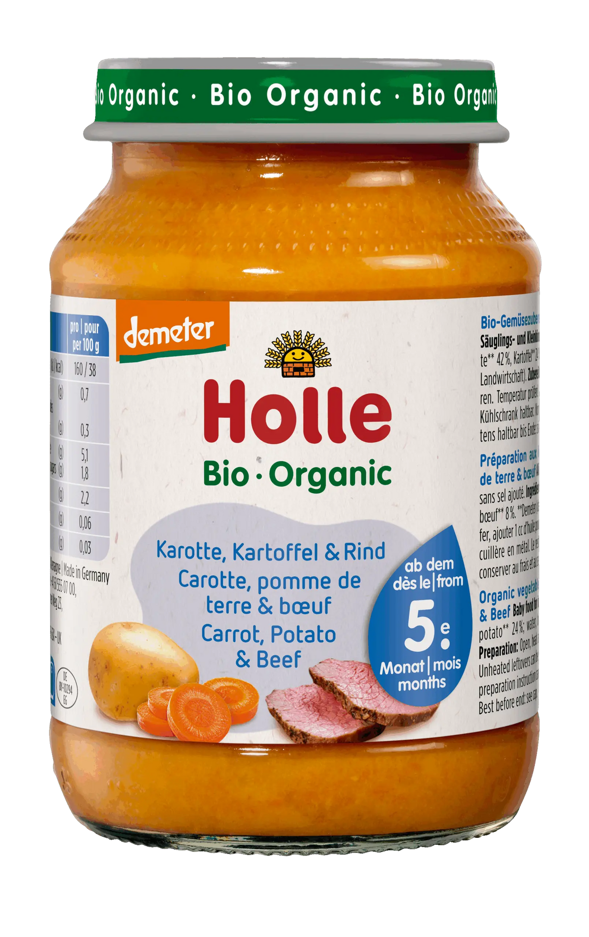 Holle – Pure me karrota, patate dhe mish viçi (4m+)