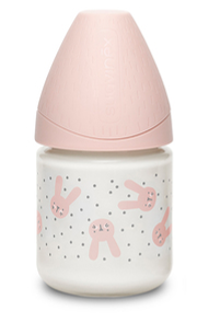 Suavinex - Premium glass wide neck bottle with round teat 120ml