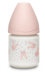 Suavinex - Premium glass wide neck bottle with round teat 120ml