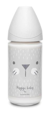 Suavinex - Premium glass wide neck bottle with round teat 240ml