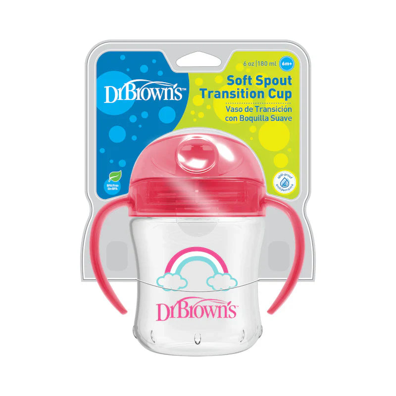 Dr Brown's Soft-Spout Transition Cup 6m+ 180ml (gote trajnuese per bebe)