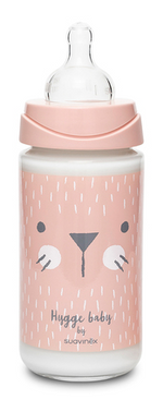 Suavinex - Premium glass wide neck bottle with round teat 240ml