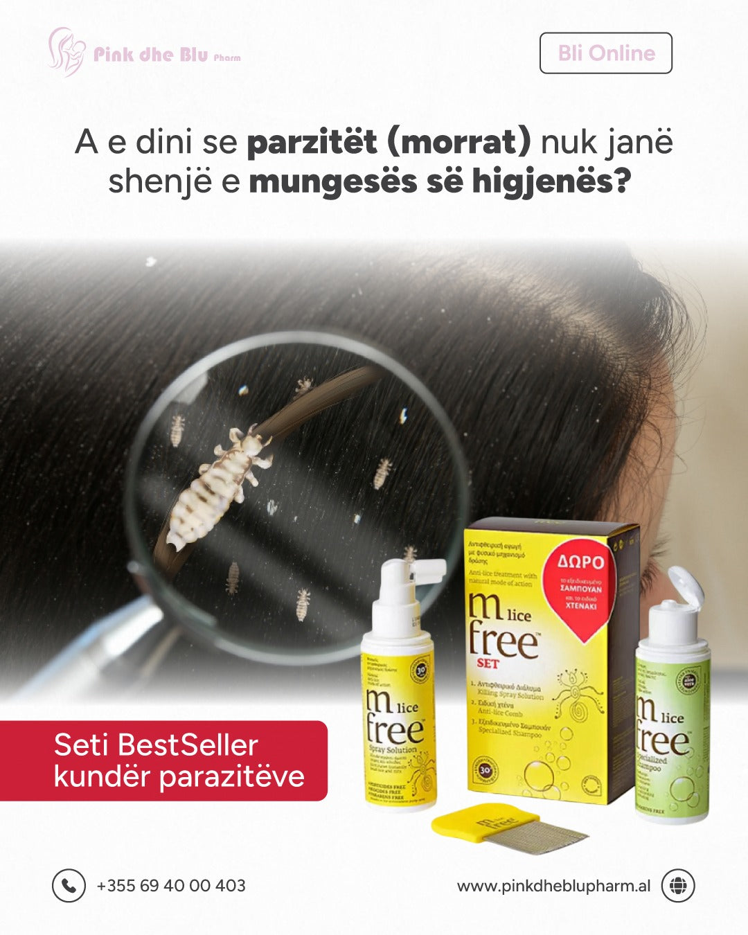 MfreeKundër Morrave të KokësShampo + Spray (Set)